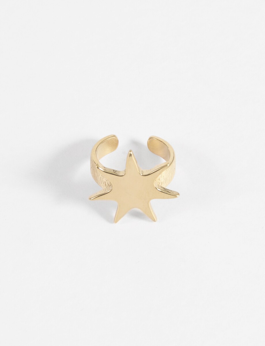 Anillo star acero - dorado 