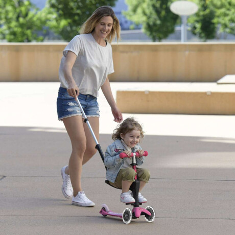 Monopatín 3 en 1 Micro Deluxe LED Ajustable con 3 Ruedas Rosa