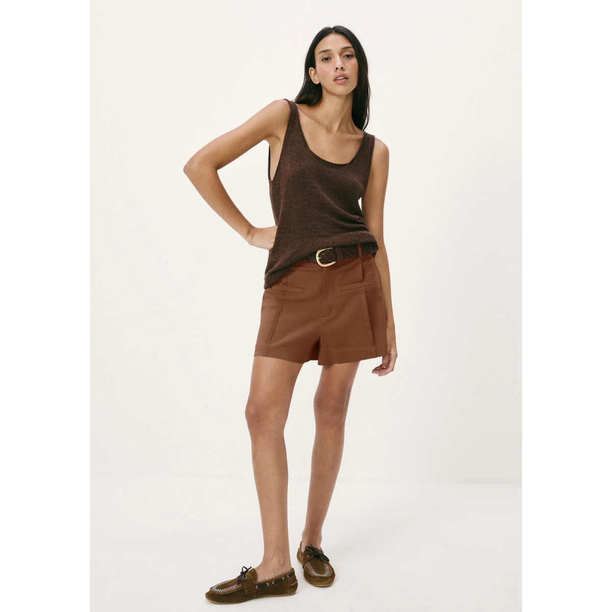 SHORTS FEM - MARROM 