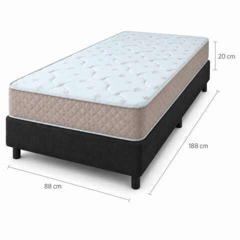 Sommier Roma 1 Plaza Colchón Espuma EPS Reversible 88 x 188 x 20 cm Sommier Roma 1 Plaza Colchón Espuma EPS Reversible 88 x 188 x 20 cm