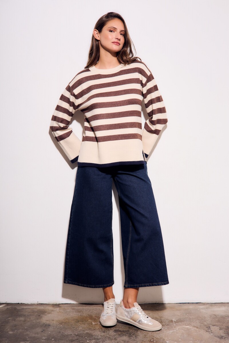 Sweater Rayado Marrón