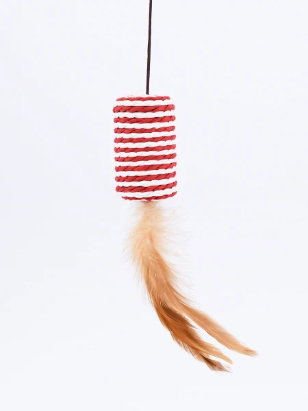 VARITA PARA GATO CON RATON BEIGE