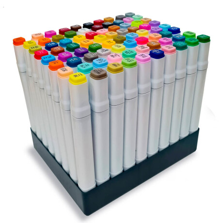 Set X80 Marcadores Doble Punta Surtidos Estuche Arte Var004007