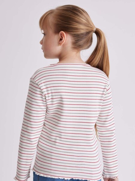 Remera manga larga rib Rayas Crudo