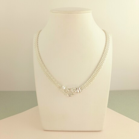 Gargantilla de plata 925 y double en oro 18 ktes., PANTERINA. Gargantilla de plata 925 y double en oro 18 ktes., PANTERINA.