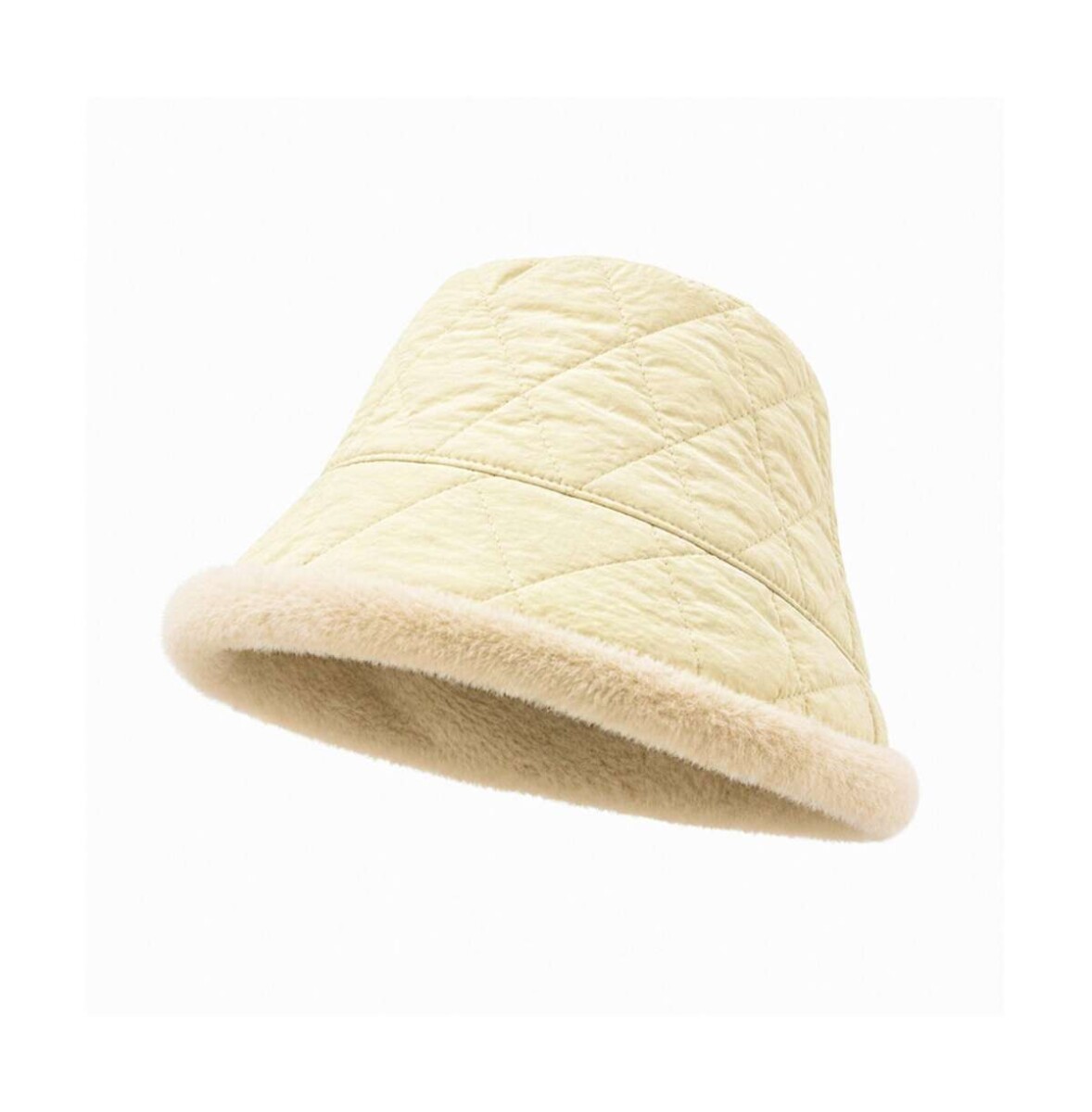 Gorro piluso puffer con corderito - Blanco 