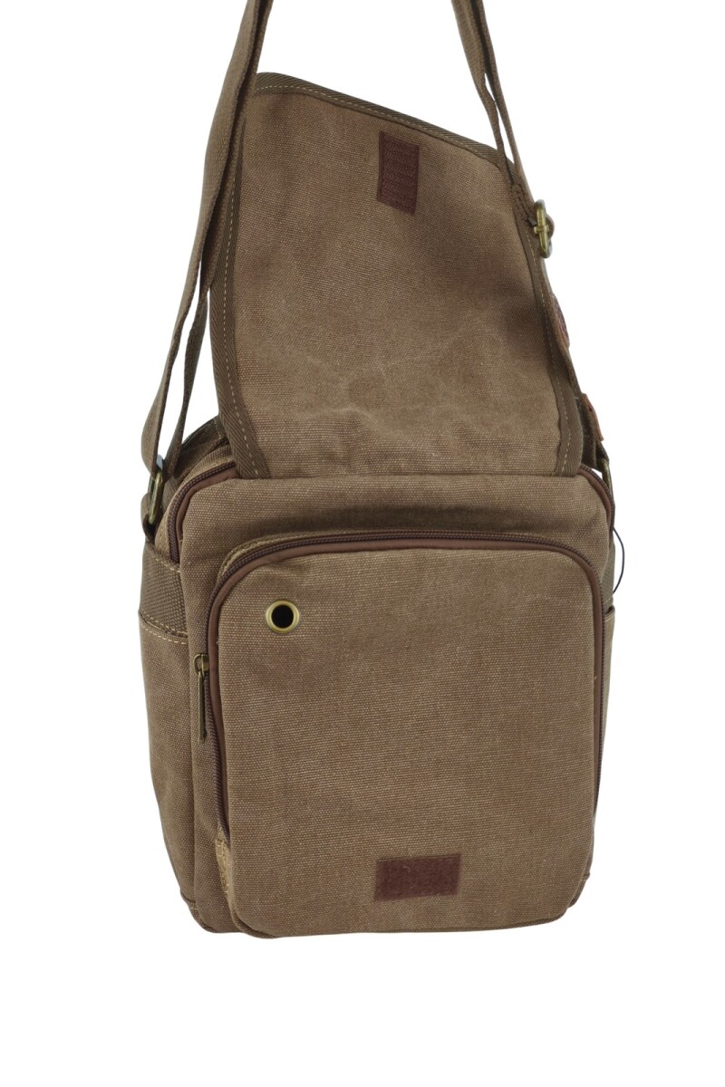 Morral con múltiples compartimentos Marrón