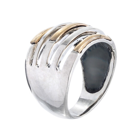 Anillo de plata 925 y double de oro 18 ktes Anillo de plata 925 y double de oro 18 ktes