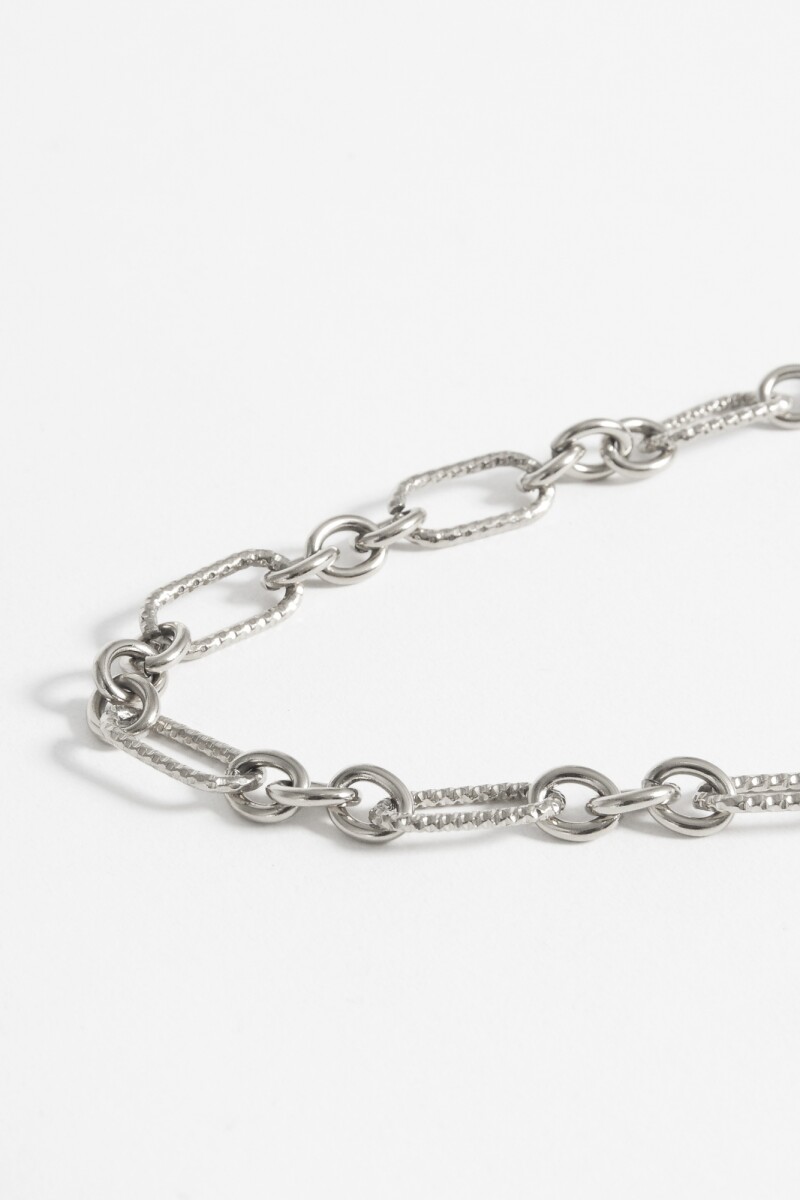Collar acero cadenas gruesa plateado