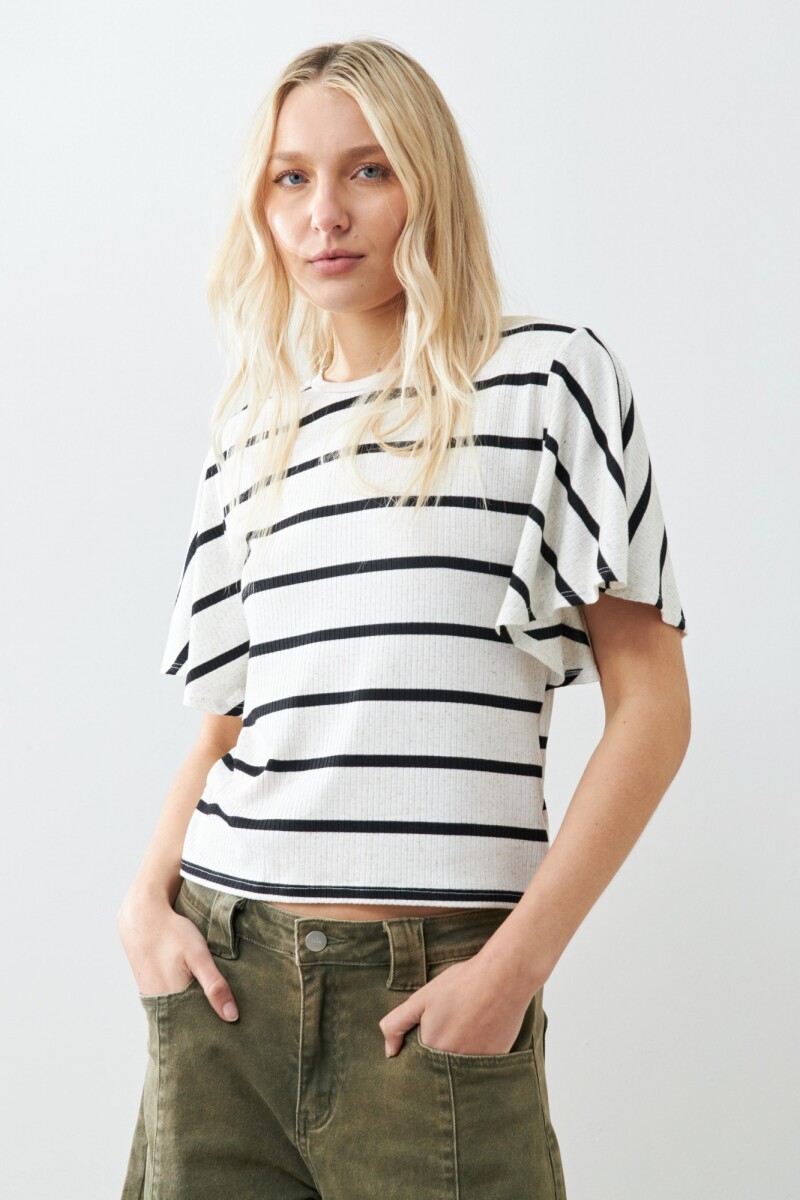 Remera rayada crudo