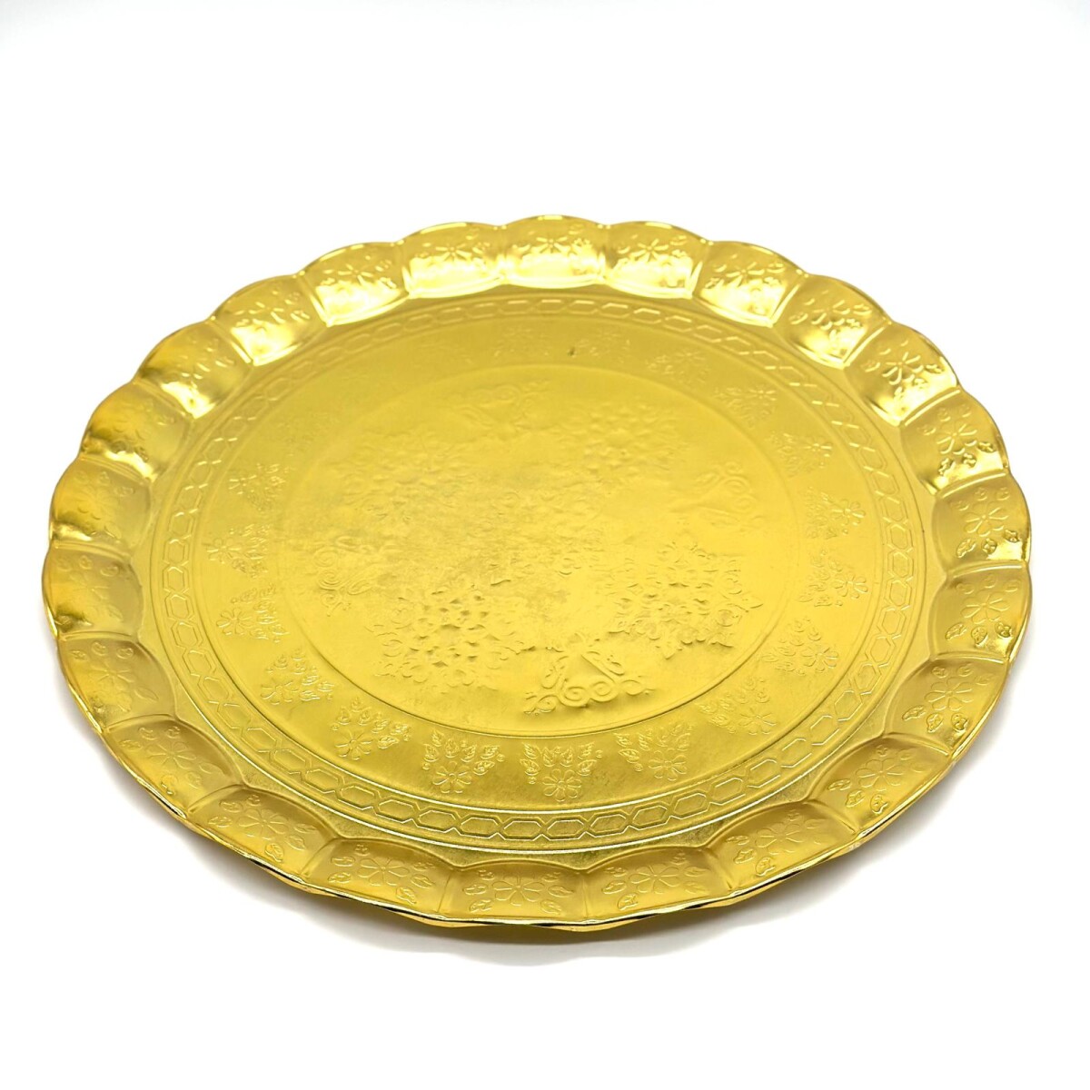 Bandeja redonda metal 35 cm - Dorado 