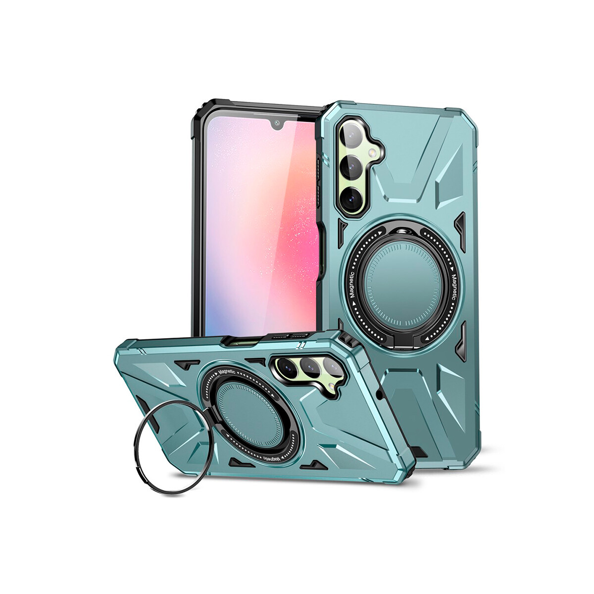 Protector para Samsung Galaxy A35 con anillo MagSafe verde 