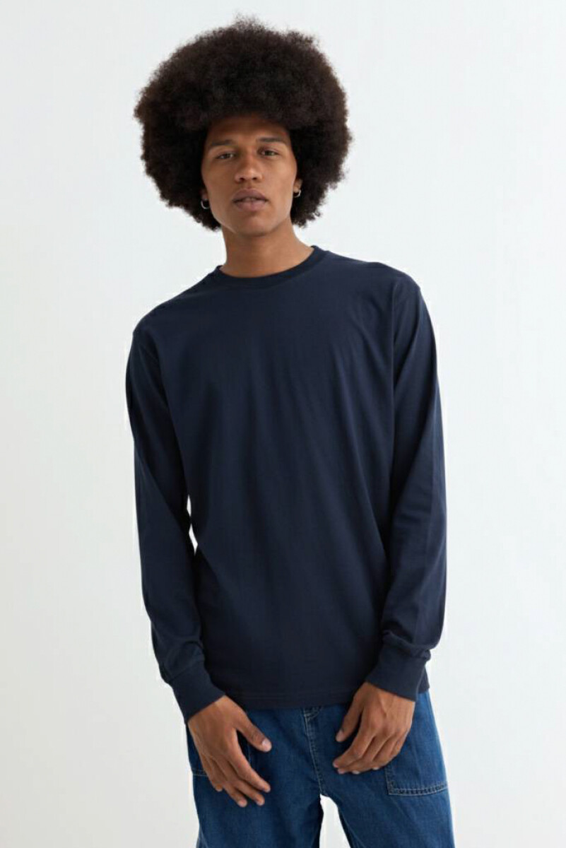 Remera cuello redondo - Azul marino 