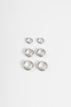 Set de tres aros gruesos acero plateado