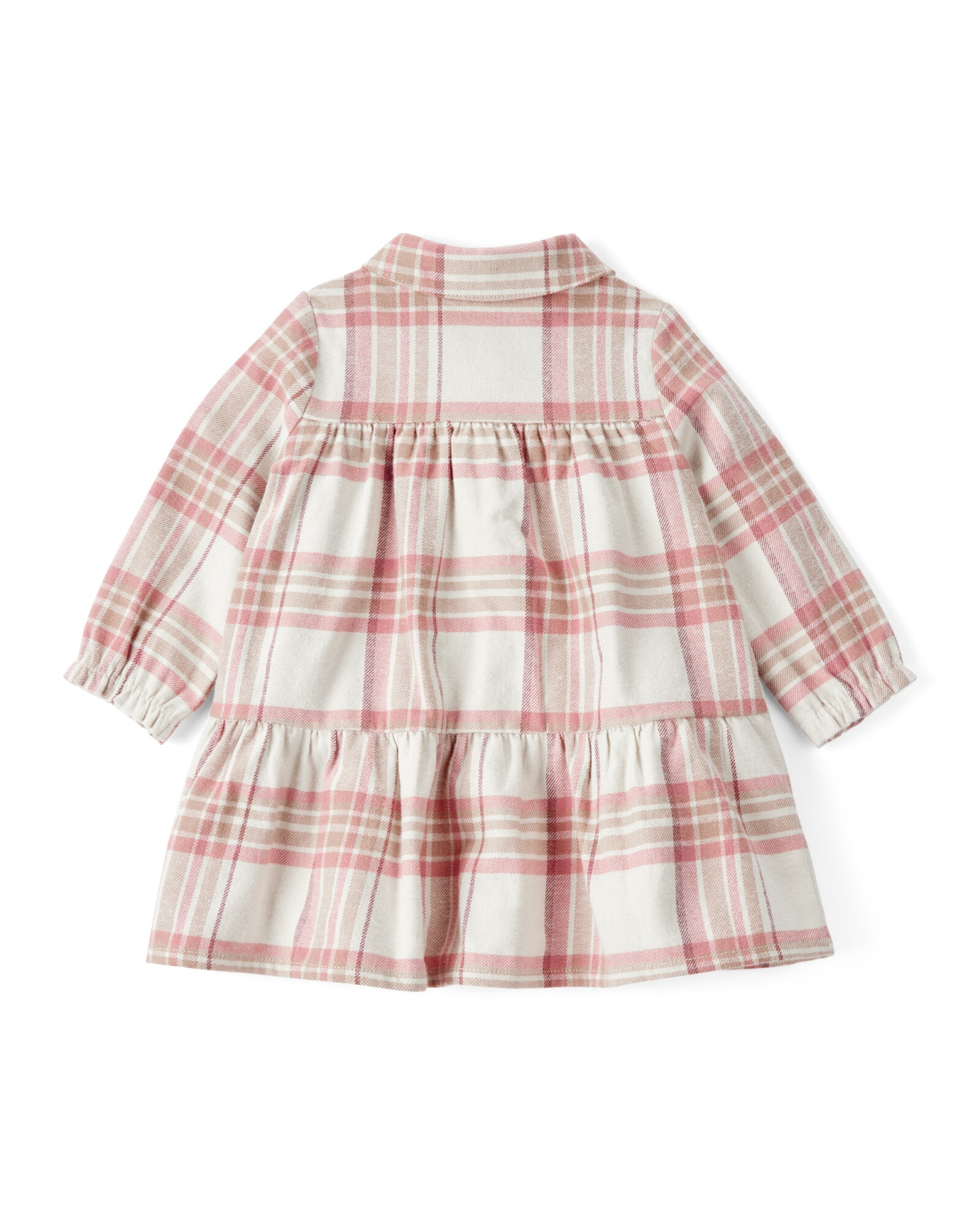 Vestido de franela y vincha, diseño a cuadros Sin color