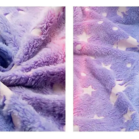 Buzo Manta Canguro Infantil Capucha Bolsillo Brillo Nocturno Violeta