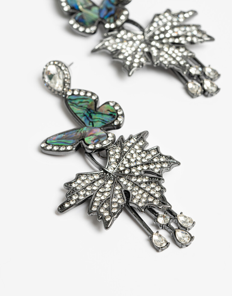 Aros Colgantes Largos Color Aros Colgantes Mariposas - Combinacion Multicolor