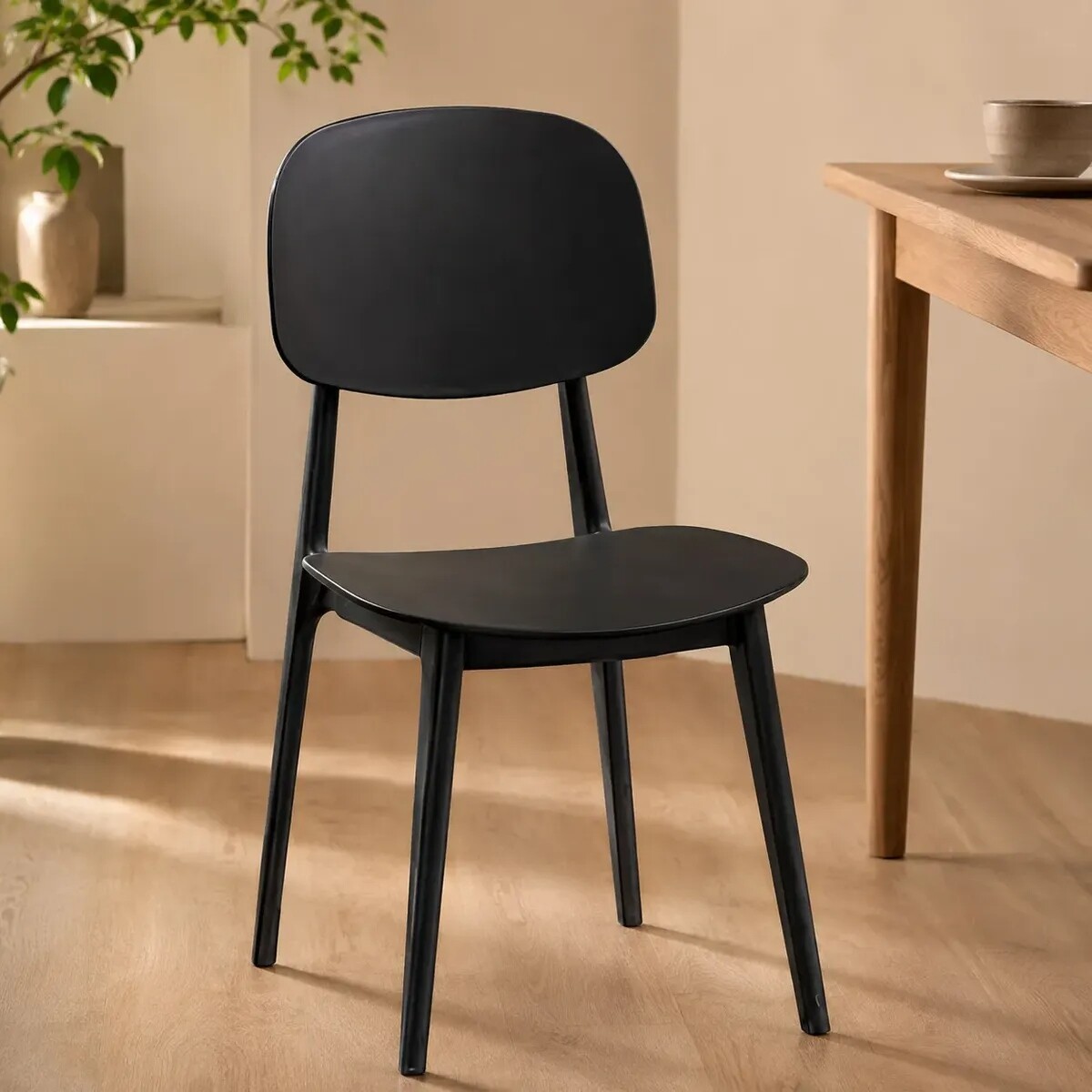 Silla Comedor ComboHome Visby Blanca Diseño Moderno Calidad - Color Negro 