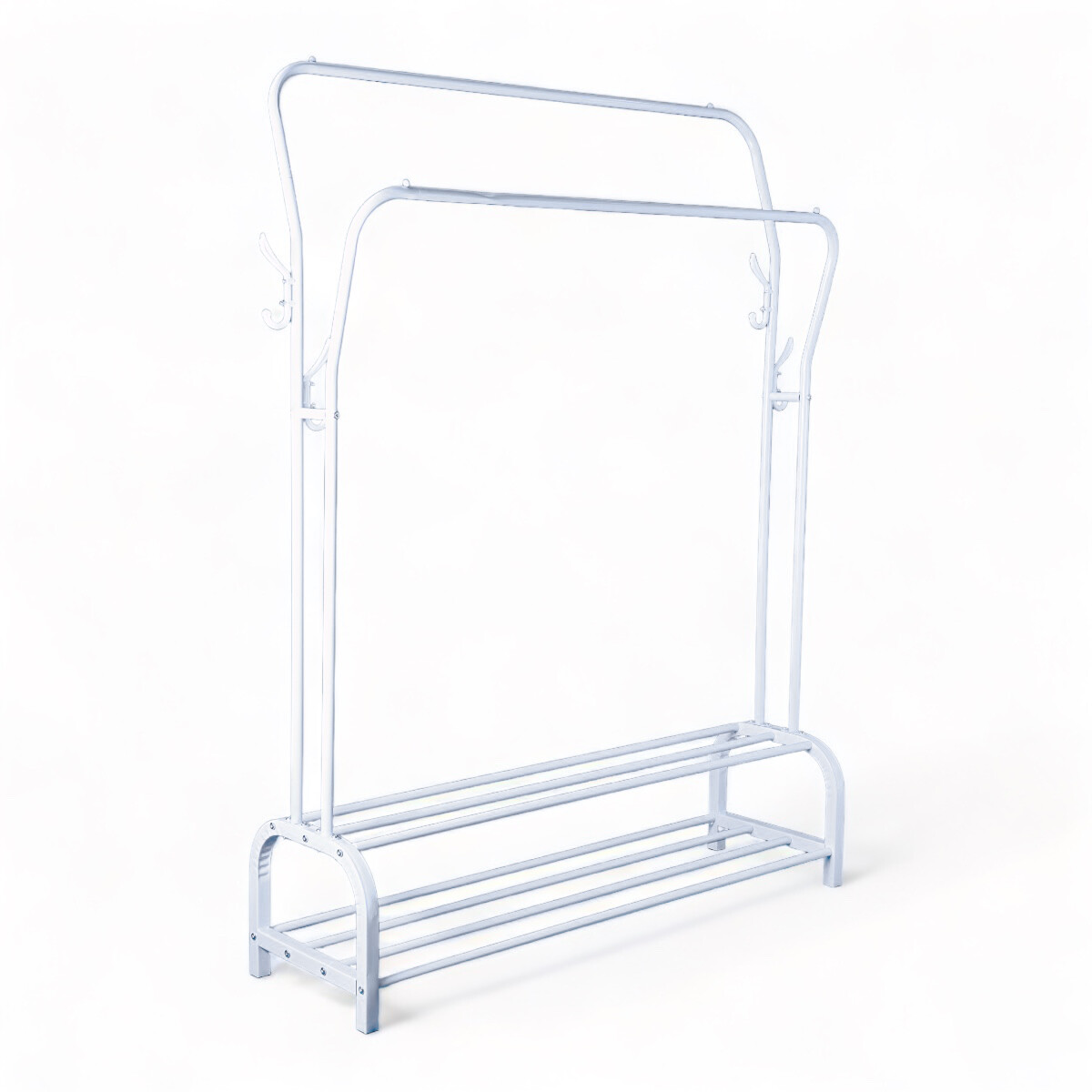 Perchero Organizador Metal Doble Con Zapatera Doble 