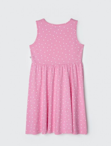 VESTIDO INFANTIL SIN MANGAS ESTAMPADO ROSA