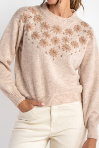 Sweater Flores Rosa