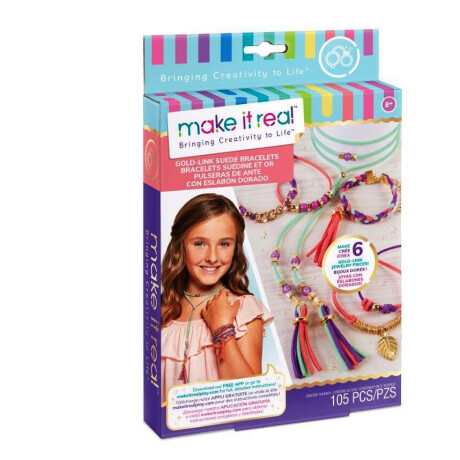 Make It Real - Pulseras de ante con eslabón dorado Make It Real - Pulseras de ante con eslabón dorado