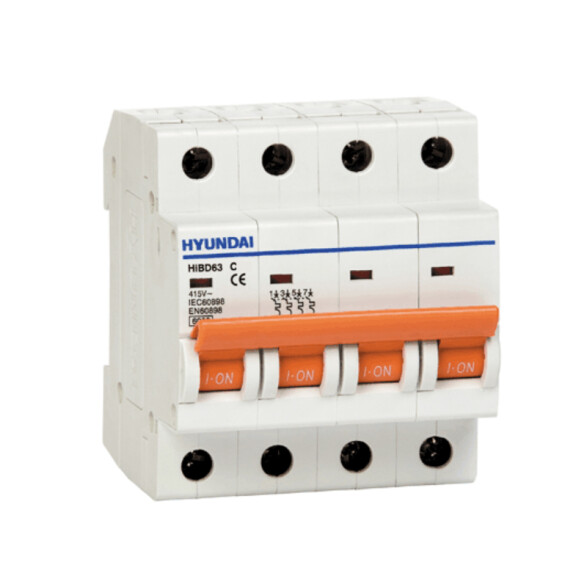 Interruptor termomagnético din 4P 25A 4,5kA HY1425