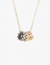 Cadena Corta con Dije Cubic zirconia Collar Con Dije Hematite De La Línea Delicates. - Dorado