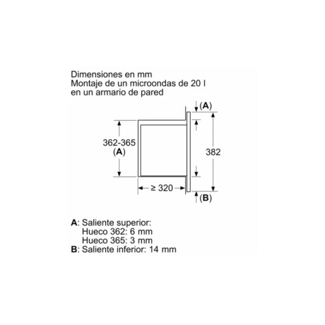 Microondas de empotrar Bosch 20 L BEL623MS3