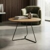 MESA LATERAL REDONDA - TAPA DE MADERA CLARA Y PIE EN METAL GRAFITO 45cms MESA LATERAL REDONDA - TAPA DE MADERA CLARA Y PIE EN METAL GRAFITO 45cms