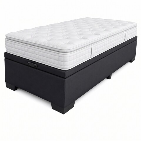 Base Box Baul para Sommier Colchon - Estructura Madera Maciza - Negro 78 x 188 x 35 cm
