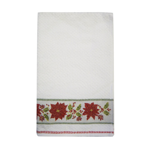 Repasador Dohler Bordado Jacquard Navidad BLANCO