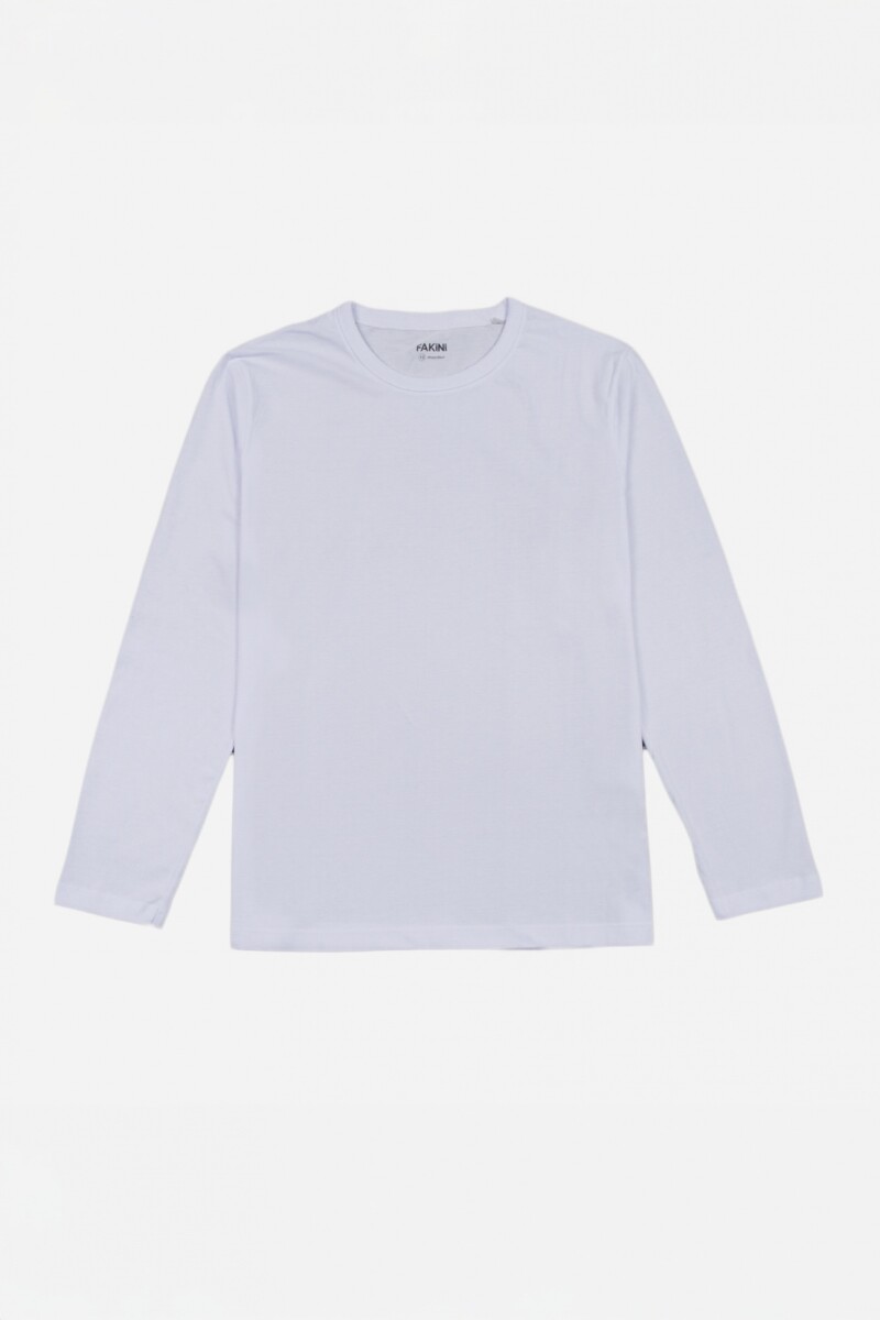 Camiseta m/larga básica - Niño BLANCO
