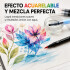 Set De 120 Marcadores Doble Punta Tipo Pincel Acuarelables Transparente