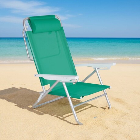 SILLA RECLINABLE PLAYA ALUMINIO VERDE SUMMER PRO MOR