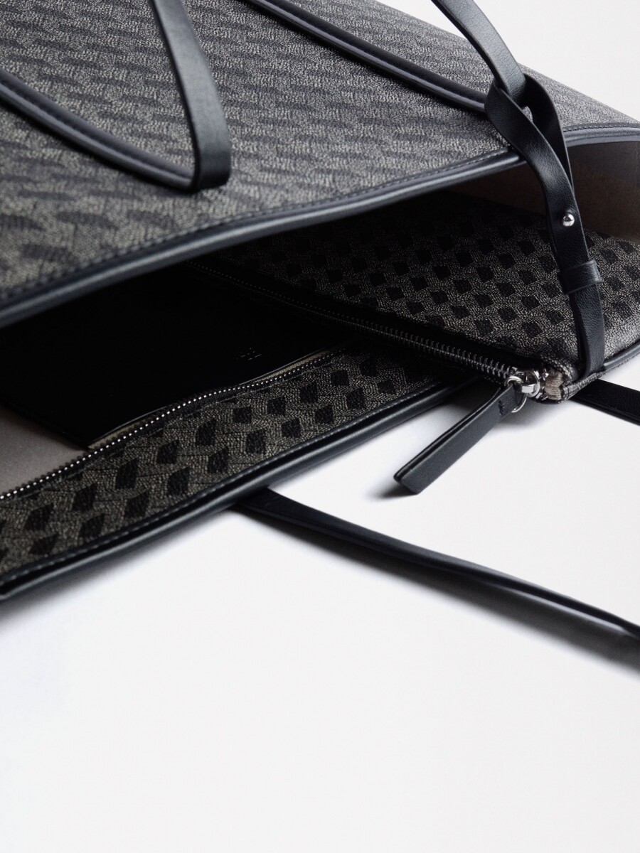 Bolso Shopper Estampada negro