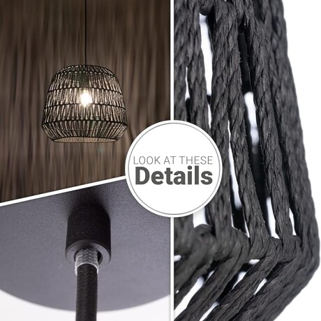 Colgante de fibras naturales 40cm NEGRO