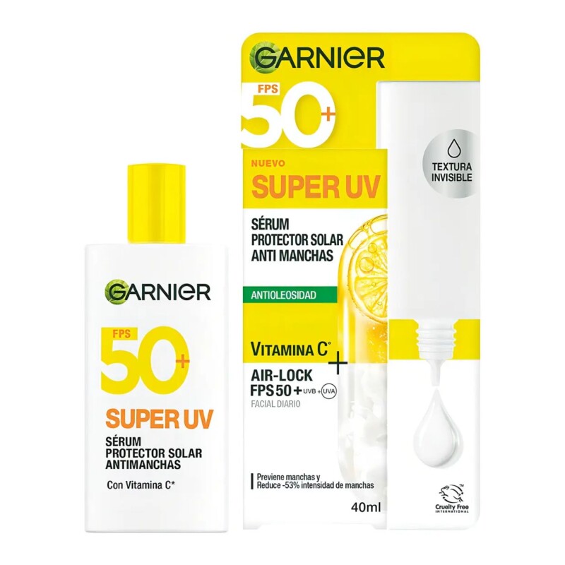 Protector Solar Garnier Super Uv Fluido Invisible Fps50+40ml Protector Solar Garnier Super Uv Fluido Invisible Fps50+40ml