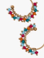 Aros Abiertos Con Abalorios multicolor