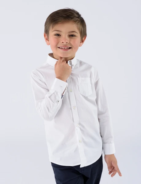 Camisa Lisa M. Larga Blanco