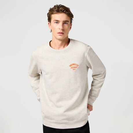 Buzo Wrangler de Hombre -SMALL LOGO CREW- 112364090OATMELEE ELD