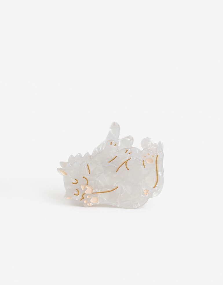 Broche Animales Broche Acrílico Gato - Blanco Nacarado/perlado