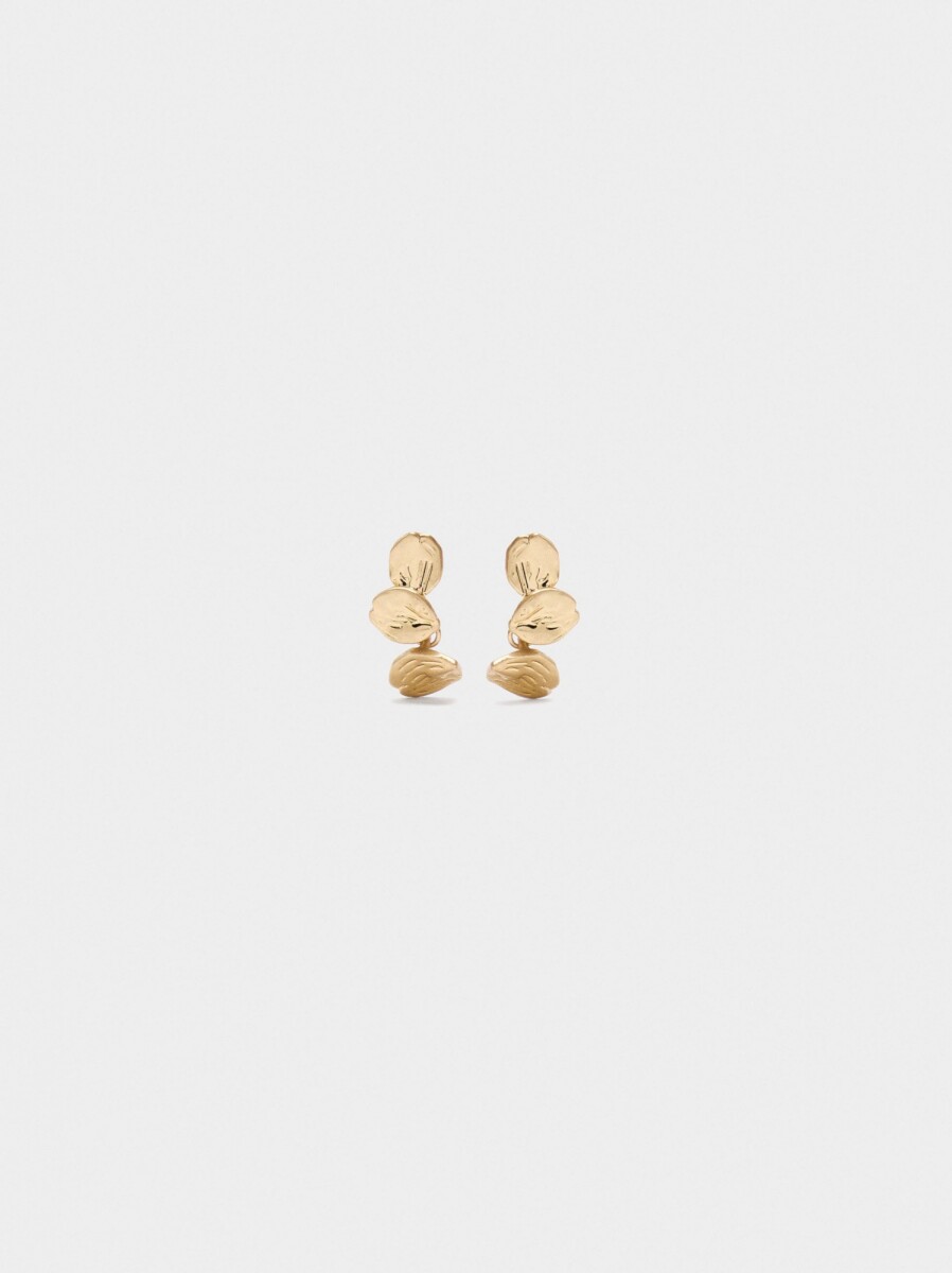 Pendientes Largos De Pétalos - dorado 