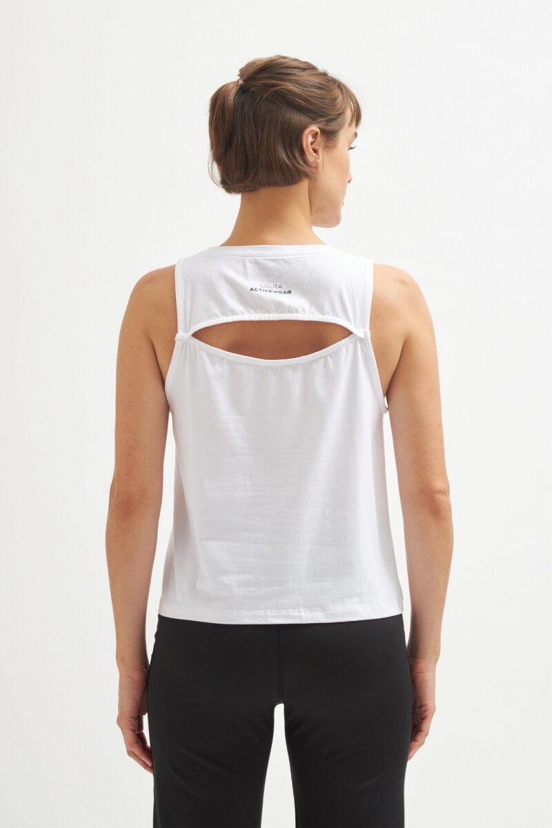 Musculosa con estampa blanco
