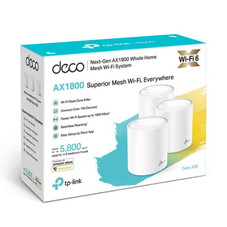 Router Mesh Tp-Link Deco X20 Ax 1800 Pack De 3