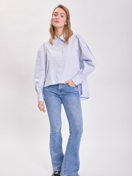 Camisa hombreras Celeste