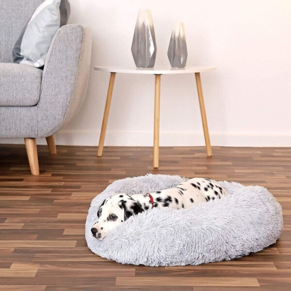 Cama Para Perro Cuna Puff Peluda Cucha 40 Cm Mascota Color Variante Grisclaro