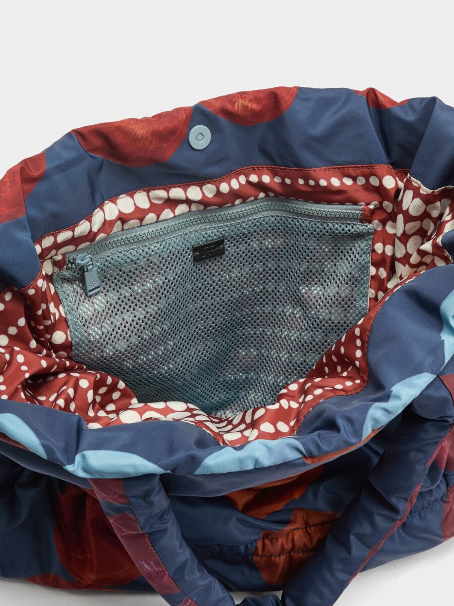 Bolso Shopper Estampado De Nylon azul-marino