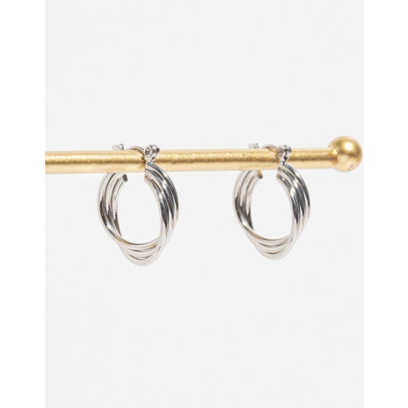 Argollas De Metal Plateado Rodio