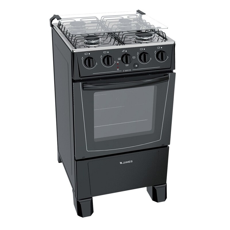 Cocina James Combinada C 205 B Negra 4 Hornallas Cocina James Combinada C 205 B Negra 4 Hornallas